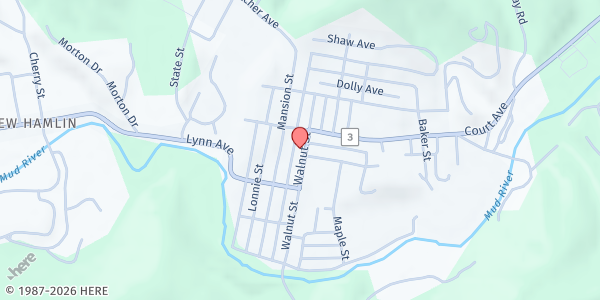 Map showing Salvation Army- Lincoln at 359 Walnut St, Hamlin, WV