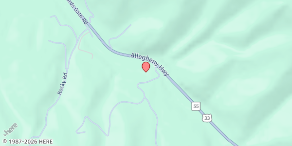 Map showing Harman Covenant Brethren Church at 62 Mott St, Harman, WV