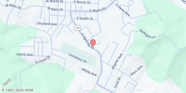 Map showing Community Resources - Ritchie County at 633 S. Spring St., Harrisville, WV