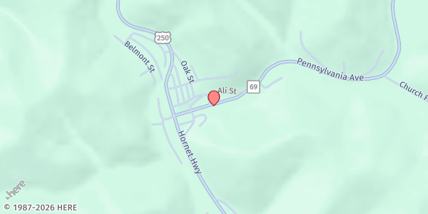 Map showing WITH EXTRA CARE FAMILIES ARE SPECIAL, INC. at 130 Pennsylvania Ave, HUNDRED, WV