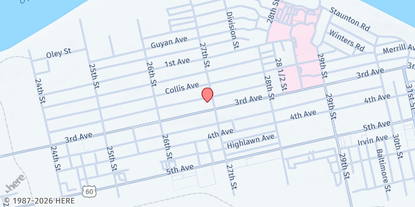 Map showing Trinity Helping Hands at 2688 3rd Ave, Huntington, WV