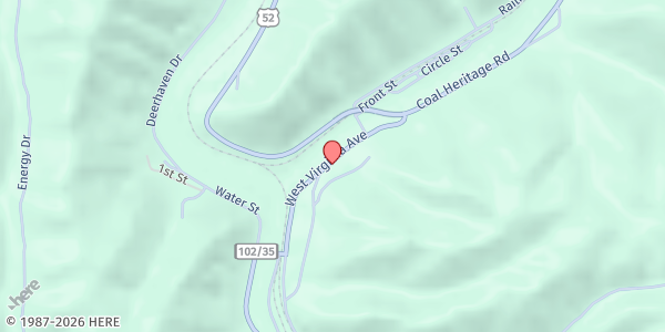 Map showing Rock Springs Ministries, Inc. at 201 WEST VIRGINIA AVE., IAEGER, WV