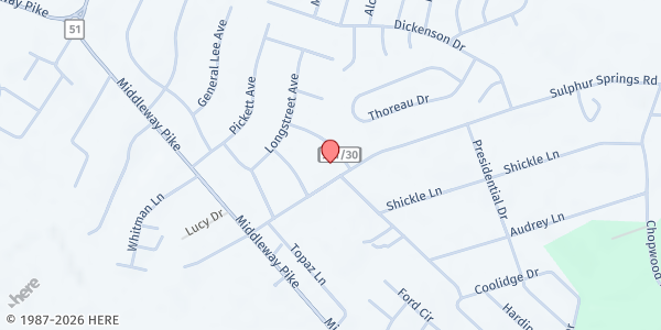 Map showing INWOOD FAMILY WORSHIP CENTER at 28 LAFAYETTE LANE, INWOOD, WV