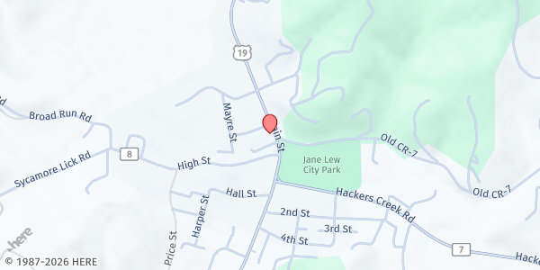 Map showing Central WV Community Action Inc. - Jane Lew at 6161 Main St, Jane Lew, WV