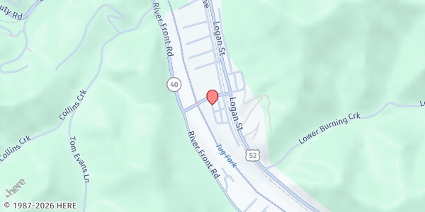 Map showing Christian Help, Inc. - Kermit at 100 Lincoln Ave., Kermit, WV