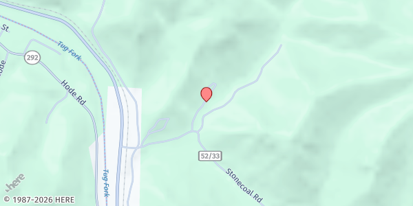 Map showing Stoney Hill Baptist Church at 116 Stoney Hill Drive, Kermit, WV