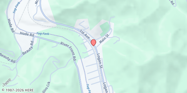 Map showing Stoney Hill Baptist Church Food Pantry at 116 Stoney Hill Dr., Kermit, WV