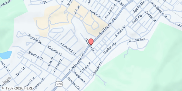 Map showing Faith in Action Food Pantry at 305 South Mineral Street, KEYSER, WV
