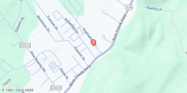 Map showing KEYSER ASSEMBLY OF GOD at 2080 NEW CREEK HIGHWAY, Keyser, WV