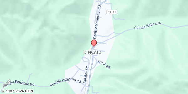 Map showing Southern Appalachian Labor School at P. O. Box 127, Kincaid, WV