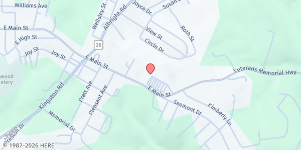 Map showing RAYMOND WOLFE CENTER at 151 PLAZA COURT, KINGWOOD, WV