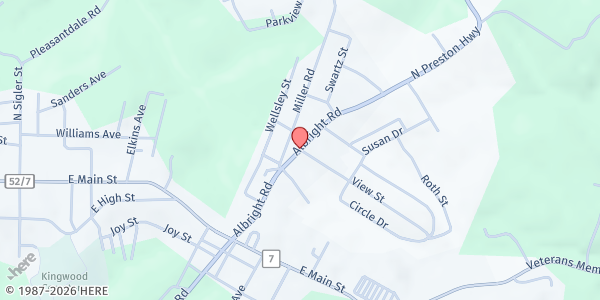 Map showing Shepherds Tent Ministries Food Pantry (STM) at Route 26, Kingwood, WV