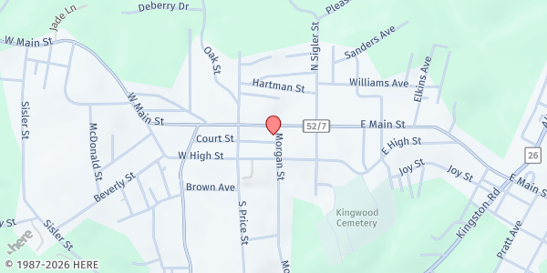 Map showing The Salvation Army - Kingwood at 140 Morgan St, Kingwood, WV