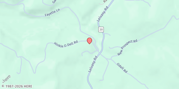 Map showing Leivasy Peoples Place at 135 HINKLE O'DELL RD, LEIVASY, WV