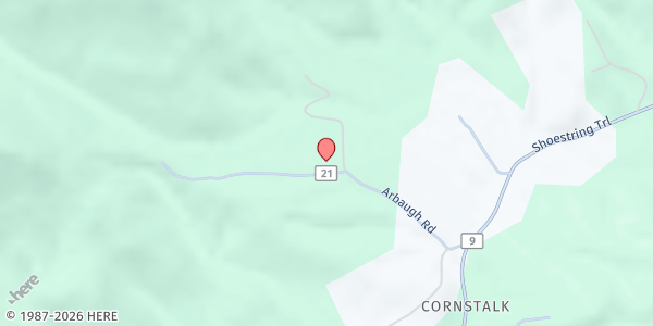 Map showing Greenbrier County Community Services-williamsburg at 445 arbaugh rd, Lewisburg, WV