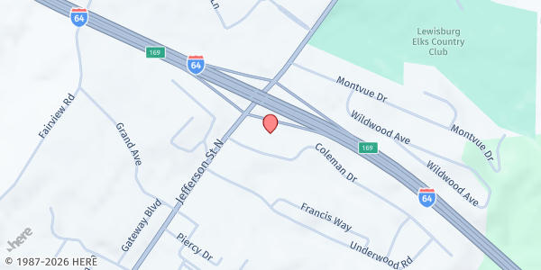 Map showing The Family Refuge Center at 213 Coleman Dr #4, Lewisburg, WV