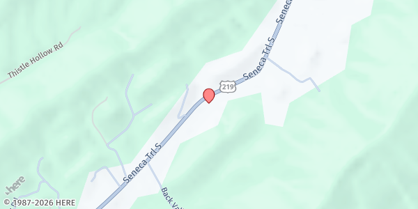 Map showing LINDSIDE FOOD PANTRY at 8998 SENECA TRAIL SOUTH, LINDSIDE, WV
