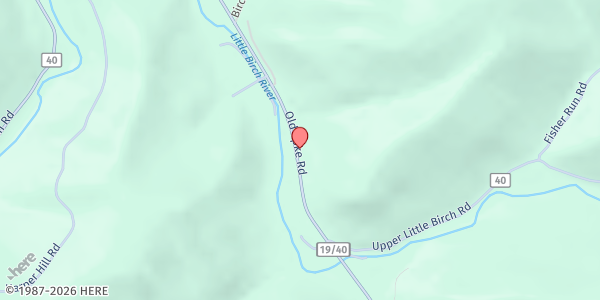 Map showing Little Birch Southern Baptist Church at 7915 Old Turnpike Road, Little Birch, WV