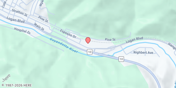 Map showing PRIDE Community Services-Main Office-Logan at 699 East Stratton St, Logan, WV