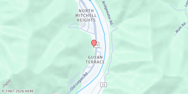 Map showing Upper Room Ministries at 5637 Old Logan Rd, Logan, WV
