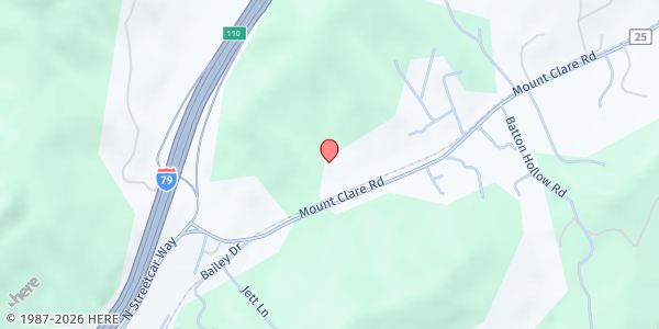 Map showing Help on the Horizon at 8302 Mt. Clare Rd., Lost Creek, WV