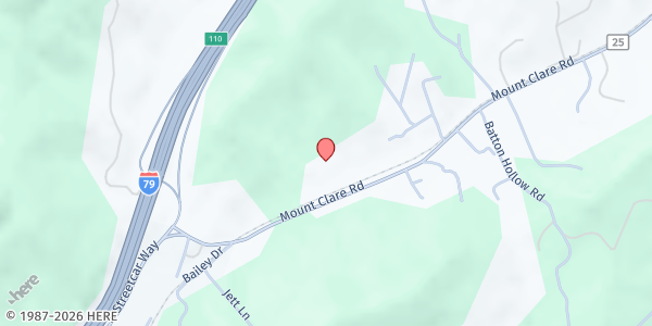 Map showing Help on the Horizon Inc. - Mt Clare at 8302 MOUNT CLARE ROAD, LOST CREEK, WV