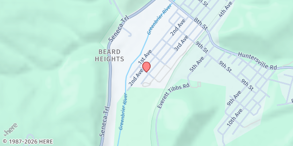 Map showing North Central WV Community Action - Marlinton at HC 69 Box 12-A, Marlinton, WV