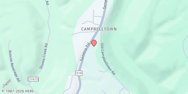 Map showing Pocahontas County Senior Citizens, Inc at 20626 SENECA TRAIL, MARLINTON, WV