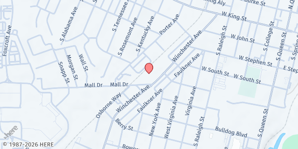 Map showing ASSPEN RAM (Iglesia de Dios Pentecostal MI) at 605 WINCHESTER AVE, MARTINSBURG, WV