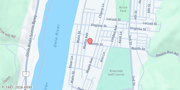 Map showing Helping Hand - Martinsville at 179 North Street, Martinsville, WV