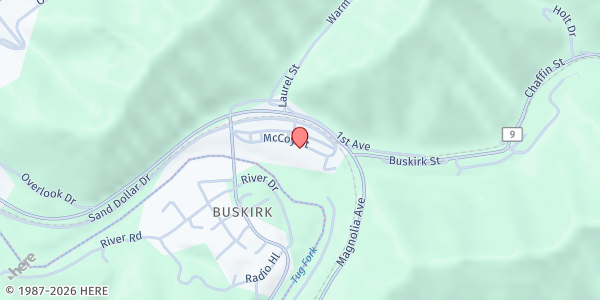 Map showing Widow's Mite Food Pantry at 306 McCoy Alley, Matewan, WV
