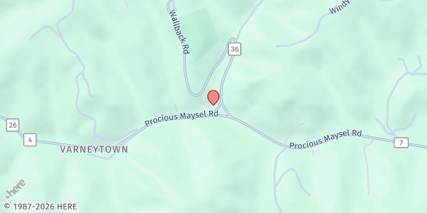 Map showing Risen Lord Catholic Church at 67 WALLBACK ROAD, MAYSEL, WV