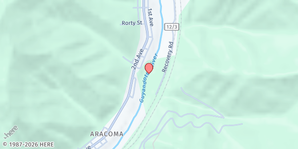 Map showing First Baptist Church of McConnell at 342 McConnell Rd., McConnell, WV