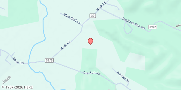 Map showing TYRAND COOPERATIVE MINISTRIES, INC at 792 BACK ROAD, MILL CREEK, WV