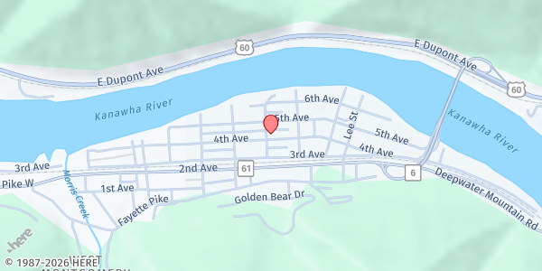 Map showing Capital Resource Agency at 416 4th Ave, Montgomery, WV