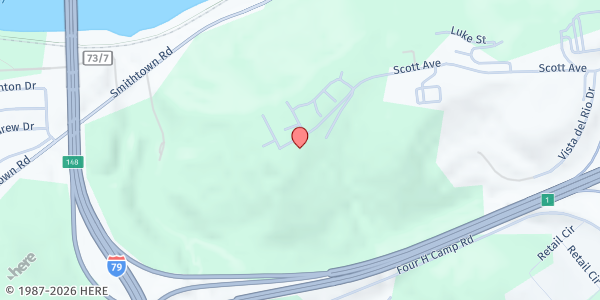 Map showing Caritas House Inc at 391 Scott Ave, Morgantown, WV