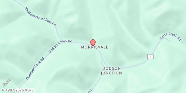 Map showing Morrisvale Helping Hand Inc. Food Pantry at 30 Silvas Ln, Morrisvale, WV