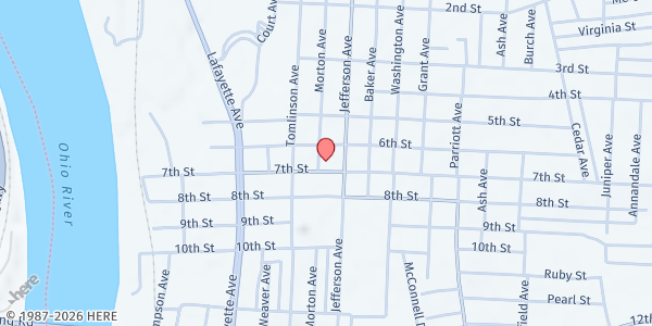 Map showing Feeding Body and Soul Community Kitchen - Simpson UMC at 800 7TH ST, MOUNDSVILLE, WV