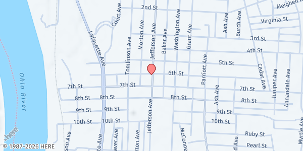 Map showing House of the Carpenter II at 601 Jefferson Ave, Moundsville, WV