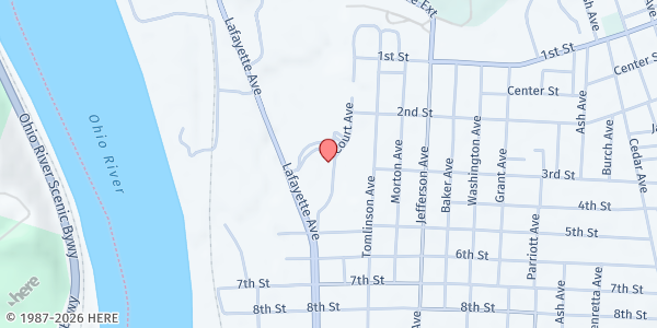 Map showing Moundsville Middle School at 223 Tomlinson Ave., Moundsville, WV