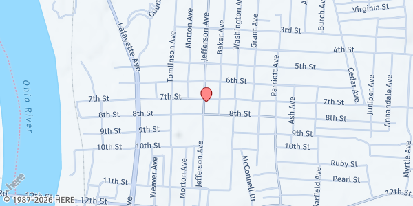 Map showing Salvation Army - Moundsville at 700 Jefferson Ave, Moundsville, WV