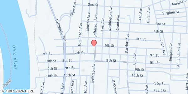 Map showing Shepherds Pantry at 601 JEFFERSON AVE, MOUNDSVILLE, WV