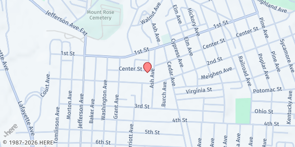 Map showing Wellspring Pregnancy Center - Moundsville at 1315 Center St, Moundsville, WV