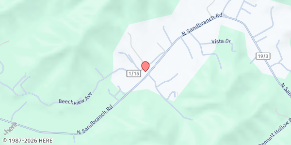 Map showing I HEART CHURCH - MT HOPE - WVOS at 870 NORTH SANDBRANCH RD., MT. HOPE, WV