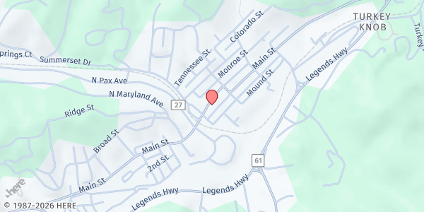 Map showing Mt Hope Presbyterian Church at , Mt Hope, WV