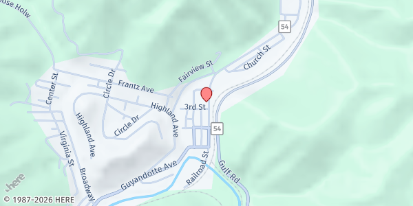 Map showing Itmann Food Pantry at 308 Moran Ave, Mullens, WV