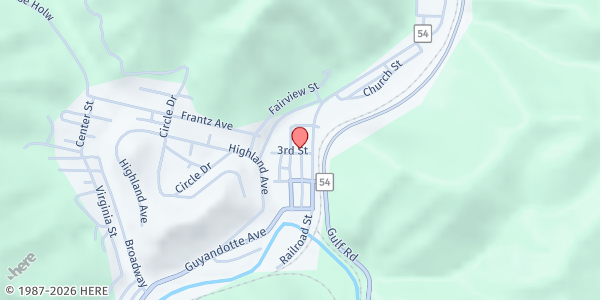 Map showing Itmann Food Pantry - Food Distribution Center at 308 Moran Ave, Mullens, WV