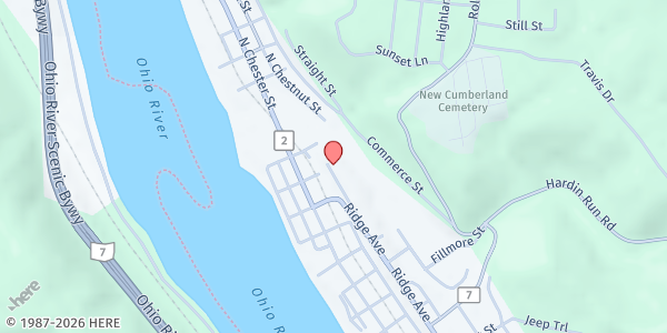 Map showing United Church Social Services at 104 N. COURT STREET, NEW CUMBERLAND, WV