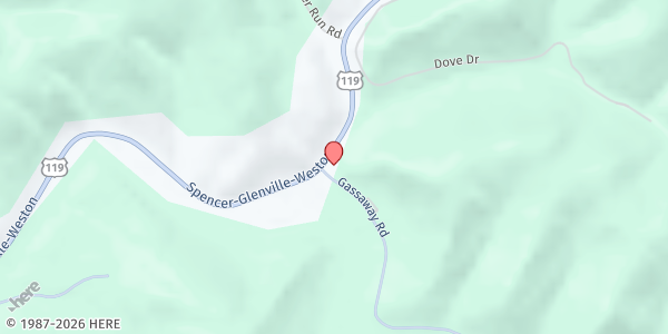 Map showing Normantown Historical Community Center at 10223 US Hwy 33 West, Normantown, WV