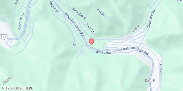 Map showing Jesus Cares Ministry at 33967 Coal Heritage Rd, Northfork, WV
